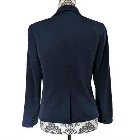 Gap Blazer Single Breasted Dark Navy Blue Satin Lined Professional Women's 4 - Picture 3 of 13